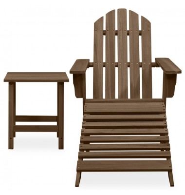 Sodo Adirondack kėdė su otomane ir staliuku, ruda, eglė - Lauko kėdės - 2