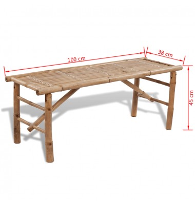  Alaus stalas su 2 suoliukais, 100cm, bambuko mediena - Lauko baldų komplektai - 7
