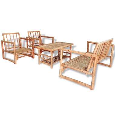  Sodo poilsio baldų komplektas su pag., 4d., bambukas  - Lauko baldų komplektai - 2