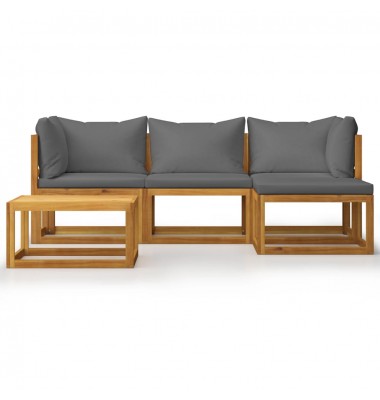  Sodo baldų komplektas su pagalvėmis, 5d., akacijos masyvas - Lauko baldų komplektai - 2
