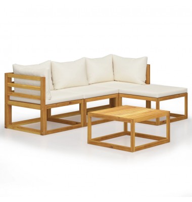  Sodo baldų komplektas su pagalvėmis, 5d., rudas, akacija - Lauko baldų komplektai - 1