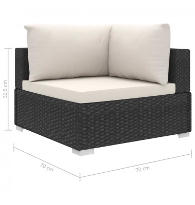  Sodo baldų komplektas su pagalvėlėmis, 4d., juodas, poliratanas - Lauko baldų komplektai - 8