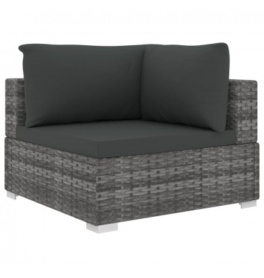  Sodo baldų komplektas su pagalvėmis, 5d., pilkas, poliratanas - Lauko baldų komplektai - 4