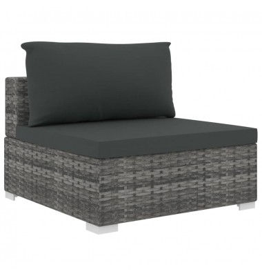  Sodo baldų komplektas su pagalvėmis, 5d., pilkas, poliratanas - Lauko baldų komplektai - 5