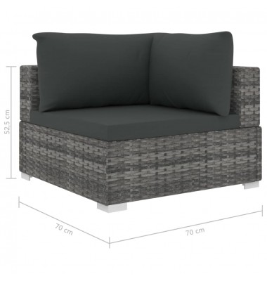  Sodo baldų komplektas su pagalvėmis, 5d., pilkas, poliratanas - Lauko baldų komplektai - 8