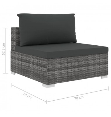  Sodo baldų komplektas su pagalvėmis, 5d., pilkas, poliratanas - Lauko baldų komplektai - 9
