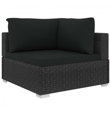  Sodo baldų komplektas su pagalvėlėmis, 5d., juodas, poliruotas - Lauko baldų komplektai - 4