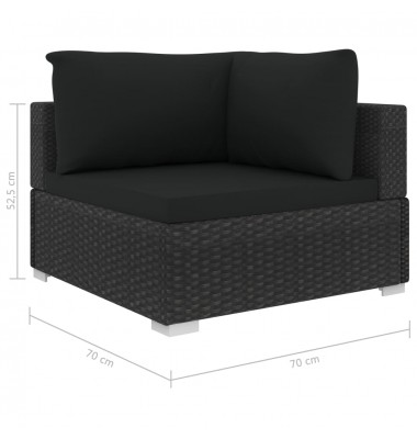  Sodo baldų komplektas su pagalvėlėmis, 5d., juodas, poliruotas - Lauko baldų komplektai - 8