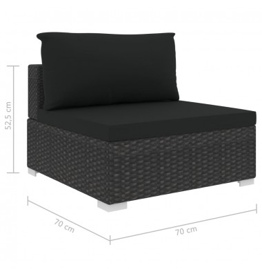  Sodo baldų komplektas su pagalvėlėmis, 5d., juodas, poliruotas - Lauko baldų komplektai - 9