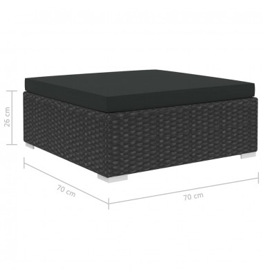  Sodo baldų komplektas su pagalvėlėmis, 5d., juodas, poliruotas - Lauko baldų komplektai - 10