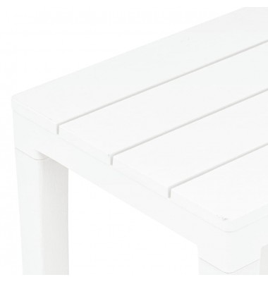  Sodo stalas su 2 suoliukais, baltos spalvos, plastikas - Lauko baldų komplektai - 11