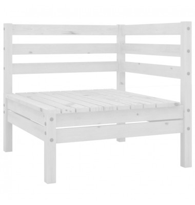 Kampinė sodo sofa, baltos spalvos, pušies medienos masyvas - Moduliniai lauko baldai