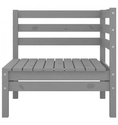 Kampinė sodo sofa, pilkos spalvos, pušies medienos masyvas - Moduliniai lauko baldai - 2