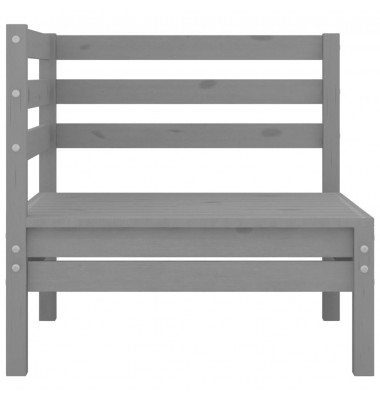 Kampinė sodo sofa, pilkos spalvos, pušies medienos masyvas - Moduliniai lauko baldai - 3