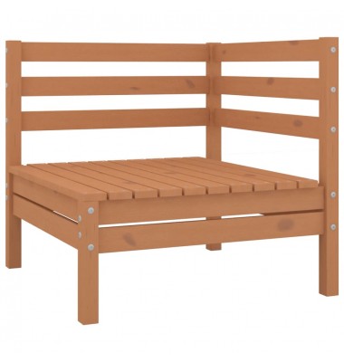 Kampinė sodo sofa, medaus rudos spalvos, pušies masyvas - Moduliniai lauko baldai - 1