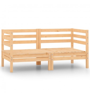  Kampinės sodo sofos, 2vnt., pušies medienos masyvas - Lauko baldų komplektai - 1