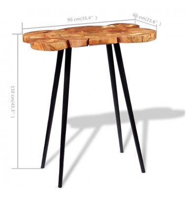  Baro stalas, masyvi akacijos mediena, 90x60x110 cm - Stalai - 9