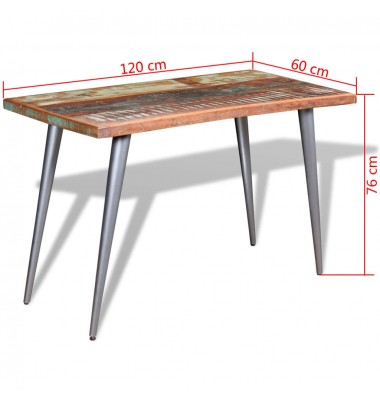  Valgomojo stalas, perdirbtos medienos masyvas, 120x60x76 cm - Stalai - 9