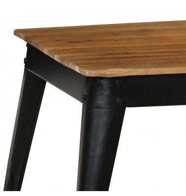  Valgomojo stalas, akacijos med. masyvas ir plienas, 75x75x76cm - Stalai - 3