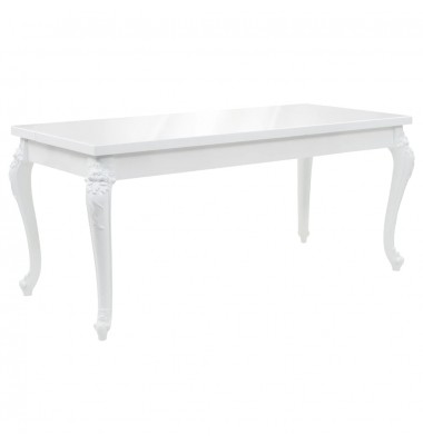  Valgomojo stalas, baltas, 179x89x81 cm, labai blizgus - Stalai - 1