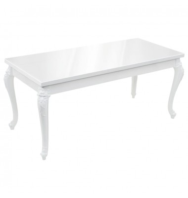  Valgomojo stalas, baltas, 179x89x81 cm, labai blizgus - Stalai - 2