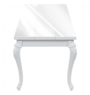  Valgomojo stalas, baltas, 179x89x81 cm, labai blizgus - Stalai - 4