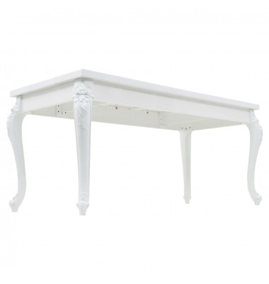  Valgomojo stalas, baltas, 179x89x81 cm, labai blizgus - Stalai - 5
