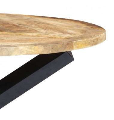  Valgomojo stalas, 120x76 cm, mango medienos masyvas, apvalus - Stalai - 7