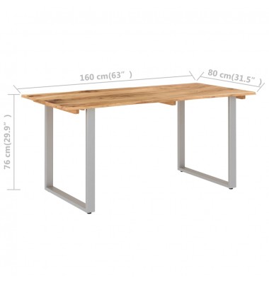  Valgomojo stalas, 160x80x76cm, akacijos medienos masyvas - Stalai - 7