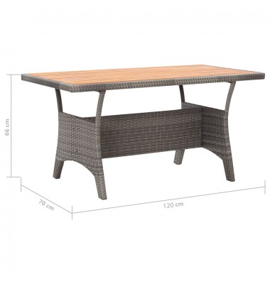  Sodo stalas, pilkas, 120x70x66cm, akacijos medienos masyvas  - Lauko stalai, staliukai - 6