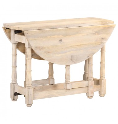  Valgomojo stalas, 110x76 cm, mango medienos masyvas, apvalus - Stalai - 4