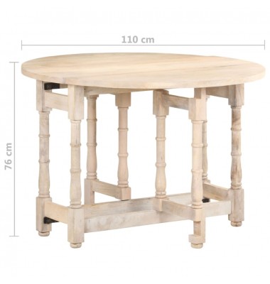 Valgomojo stalas, 110x76 cm, mango medienos masyvas, apvalus - Stalai - 9
