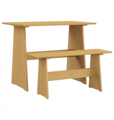 Valgomojo stalas su suoliuku, medaus rudi, pušies masyvas - Stalai - 1