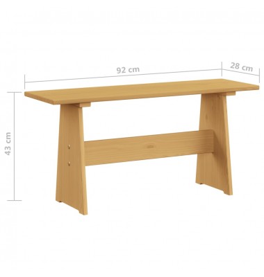  Valgomojo stalas su suoliuku, medaus rudi, pušies masyvas - Stalai - 10