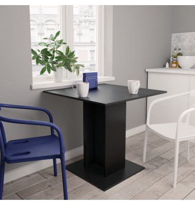  Valgomojo stalas, juodos spalvos, 80x80x75 cm, MDP - Stalai - 1