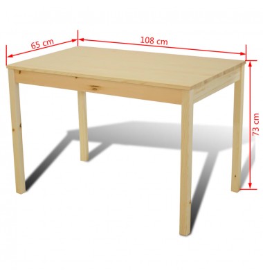 Medinis Valgomojo Stalas su  4 Kėdėmis, Natūralaus Medžio Spalvos - Valgomojo, baro komplektai - 6