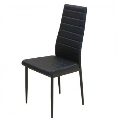  Penkių dalių, valgomojo stalo ir kėdžių komplektas, juodas - Valgomojo, baro komplektai - 3