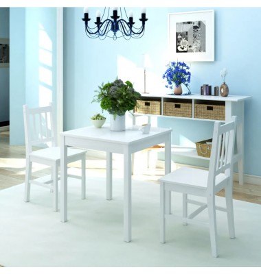  Valgomojo baldų komplektas, pušies mediena, baltas