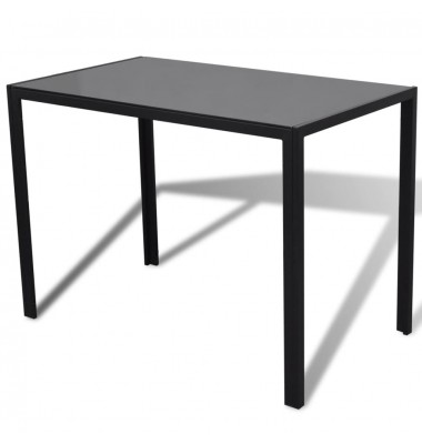  5 dalių valgomojo stalo ir kėdžių komplektas, juodas - Valgomojo, baro komplektai - 3