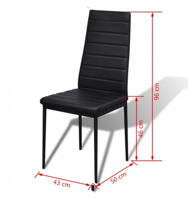  5 dalių valgomojo stalo ir kėdžių komplektas, juodas - Valgomojo, baro komplektai - 5