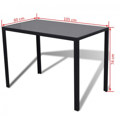  5 dalių valgomojo stalo ir kėdžių komplektas, juodas - Valgomojo, baro komplektai - 6