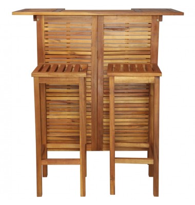  Baro stalo ir kėdžių komplektas, 3d., akacijos medienos masyvas - Valgomojo, baro komplektai - 2
