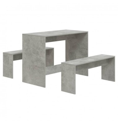  Valgomojo baldų komplektas, 3 dalių, betono pilkos spalvos, MDP - Valgomojo, baro komplektai - 2