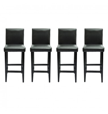 Baro kėdės, 4 vnt., juodos, dirbtinė oda - Baro kėdės - 1