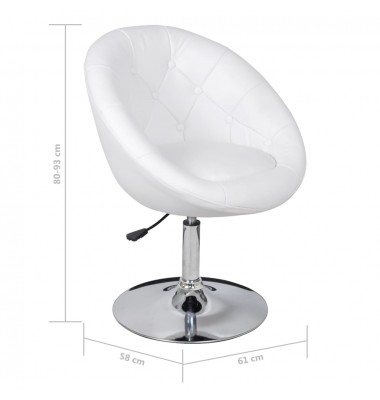 Baro kėdės, 2 vnt., baltos spalvos, dirbtinė oda - Baro kėdės - 7