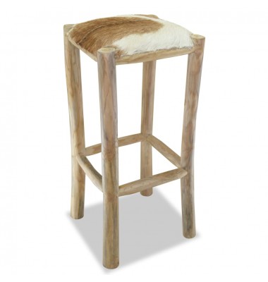  Baro taburetė, tikra oda, tikmedžio medienos masyvas - Baro kėdės - 1