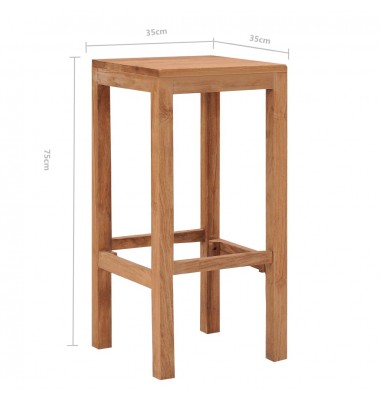  Baro taburetės, 2vnt., tikmedžio medienos masyvas - Baro kėdės - 6