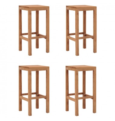  Baro taburetės, 4vnt., tikmedžio medienos masyvas - Baro kėdės - 1