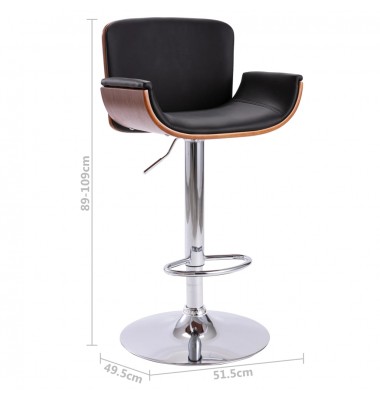  Baro taburetė, juodos spalvos, dirbtinė oda - Baro kėdės - 8