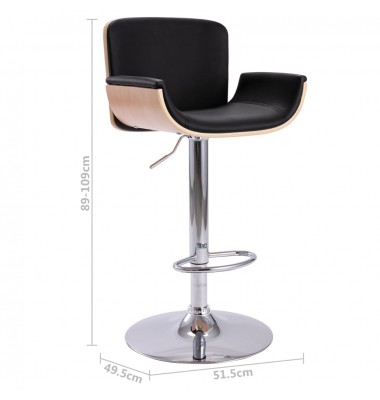  Baro taburetė, juodos spalvos, dirbtinė oda - Baro kėdės - 8
